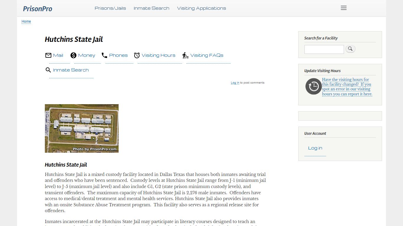 Hutchins State Jail Visiting hours, inmate phones, mail - PrisonPro